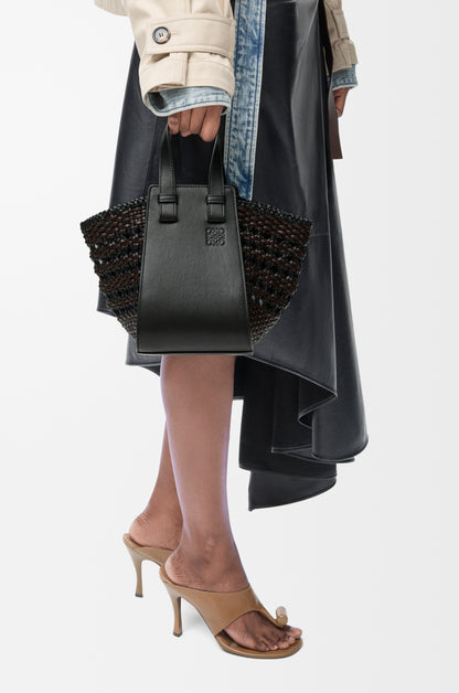 Loewe Compact Hammock bag in smooth calfskin and woven nappa calfskin