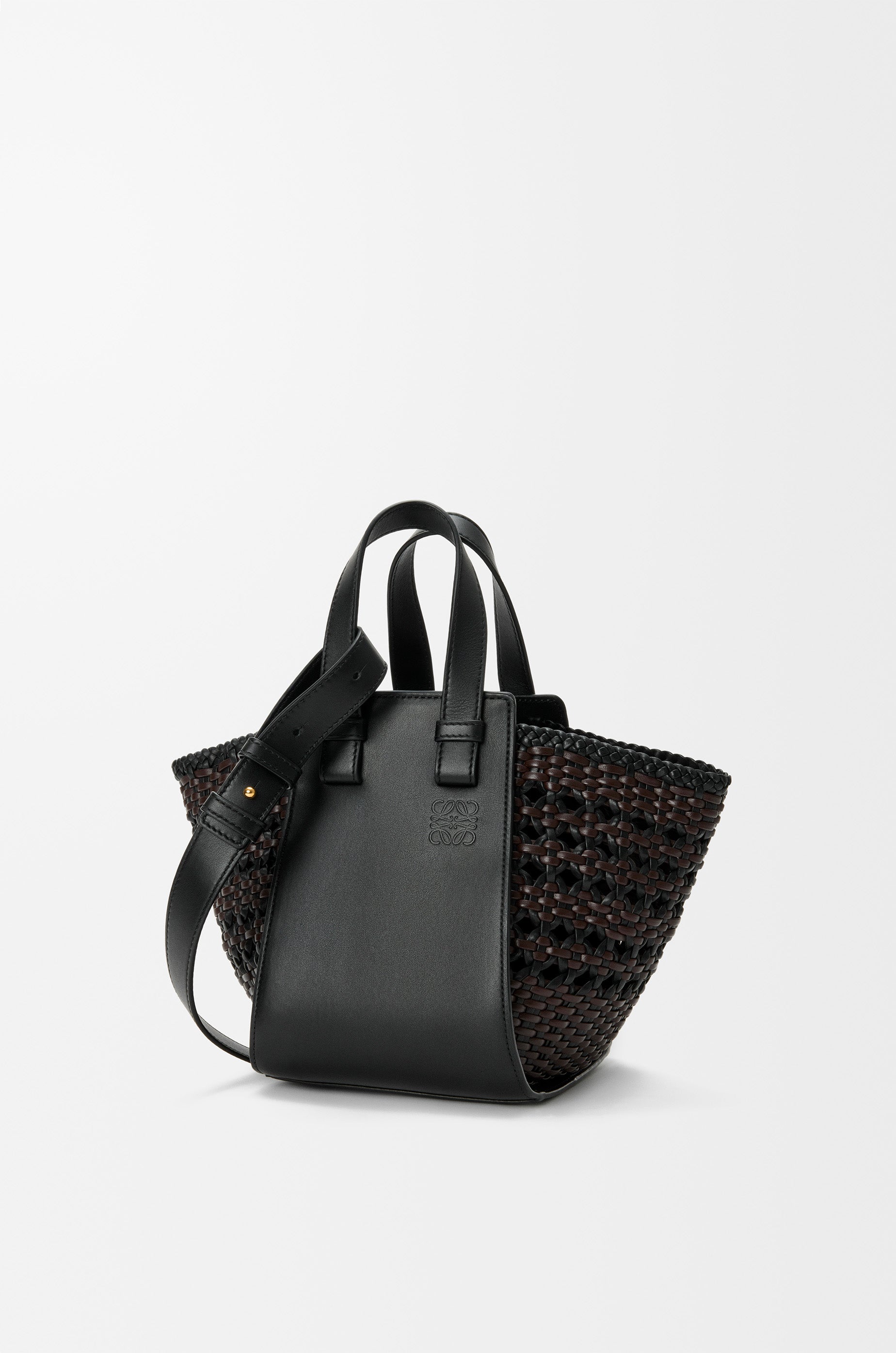 Loewe Compact Hammock bag in smooth calfskin and woven nappa calfskin