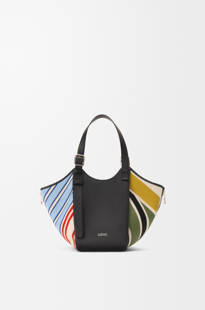 Loewe Hammock Flip bag in embroidered canvas and calfskin