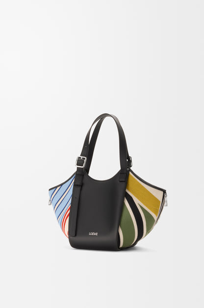 Loewe Hammock Flip bag in embroidered canvas and calfskin