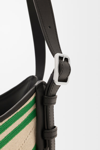 Loewe Hammock Flip bag in embroidered canvas and calfskin