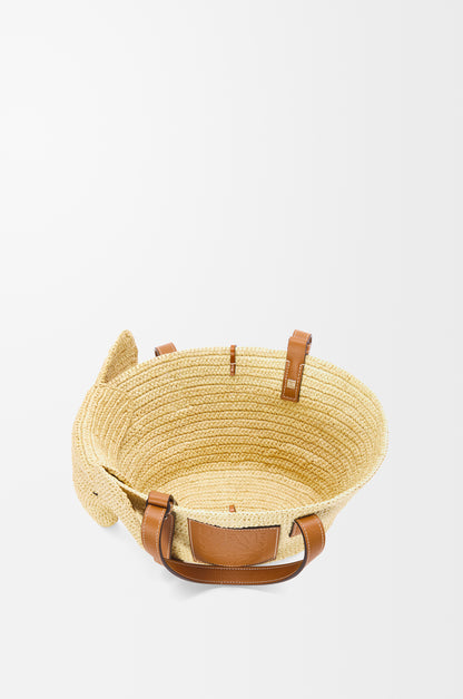 Loewe Small Elephant basket in raffia and calfskin