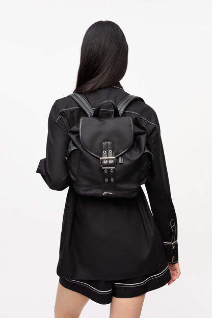 Ganni Black Small Bucky Nylon Backpack