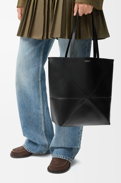 Loewe Medium Puzzle Fold tote in shiny calfskin