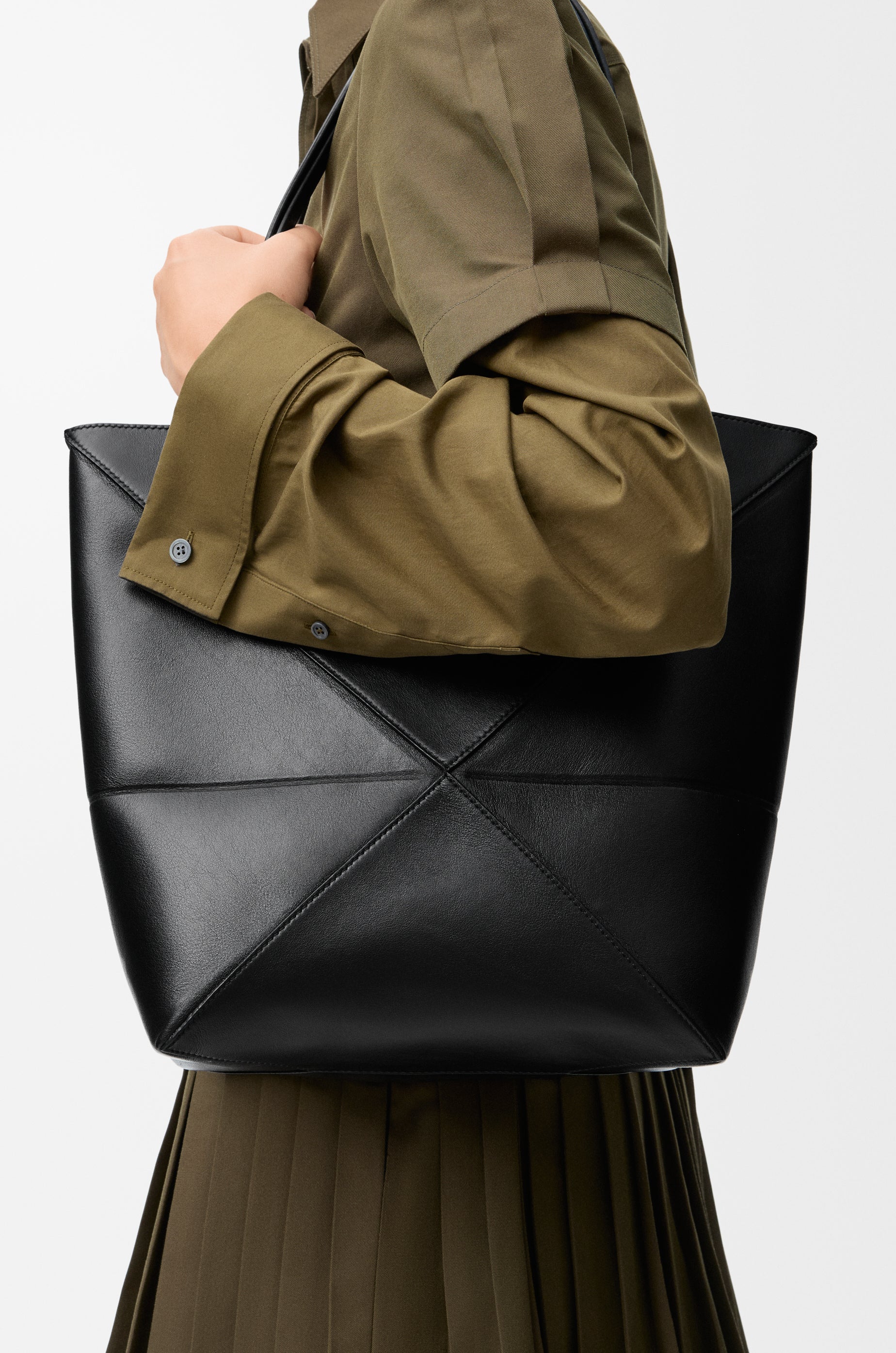 Loewe Medium Puzzle Fold tote in shiny calfskin