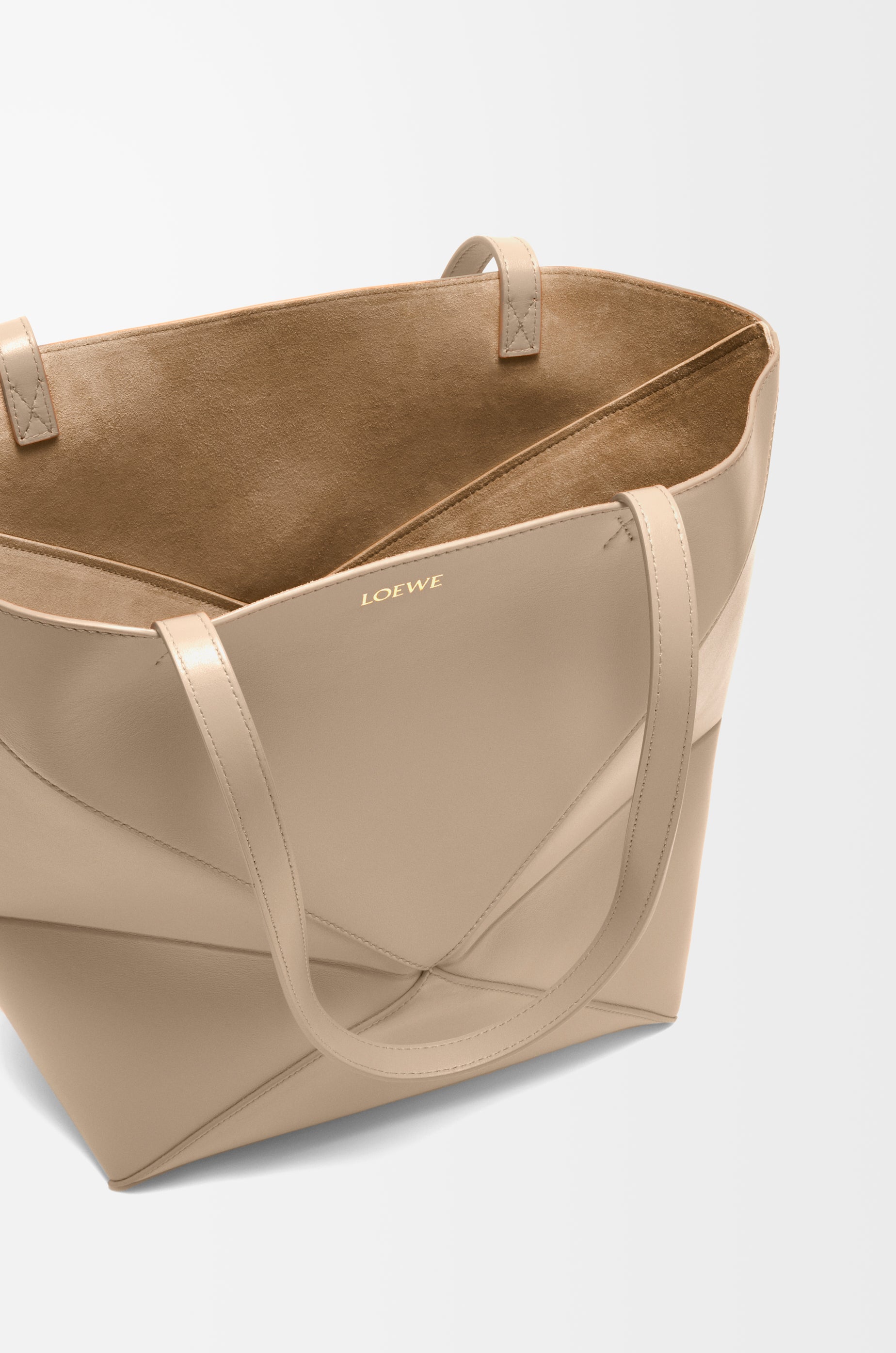 Loewe Medium Puzzle Fold tote in shiny calfskin