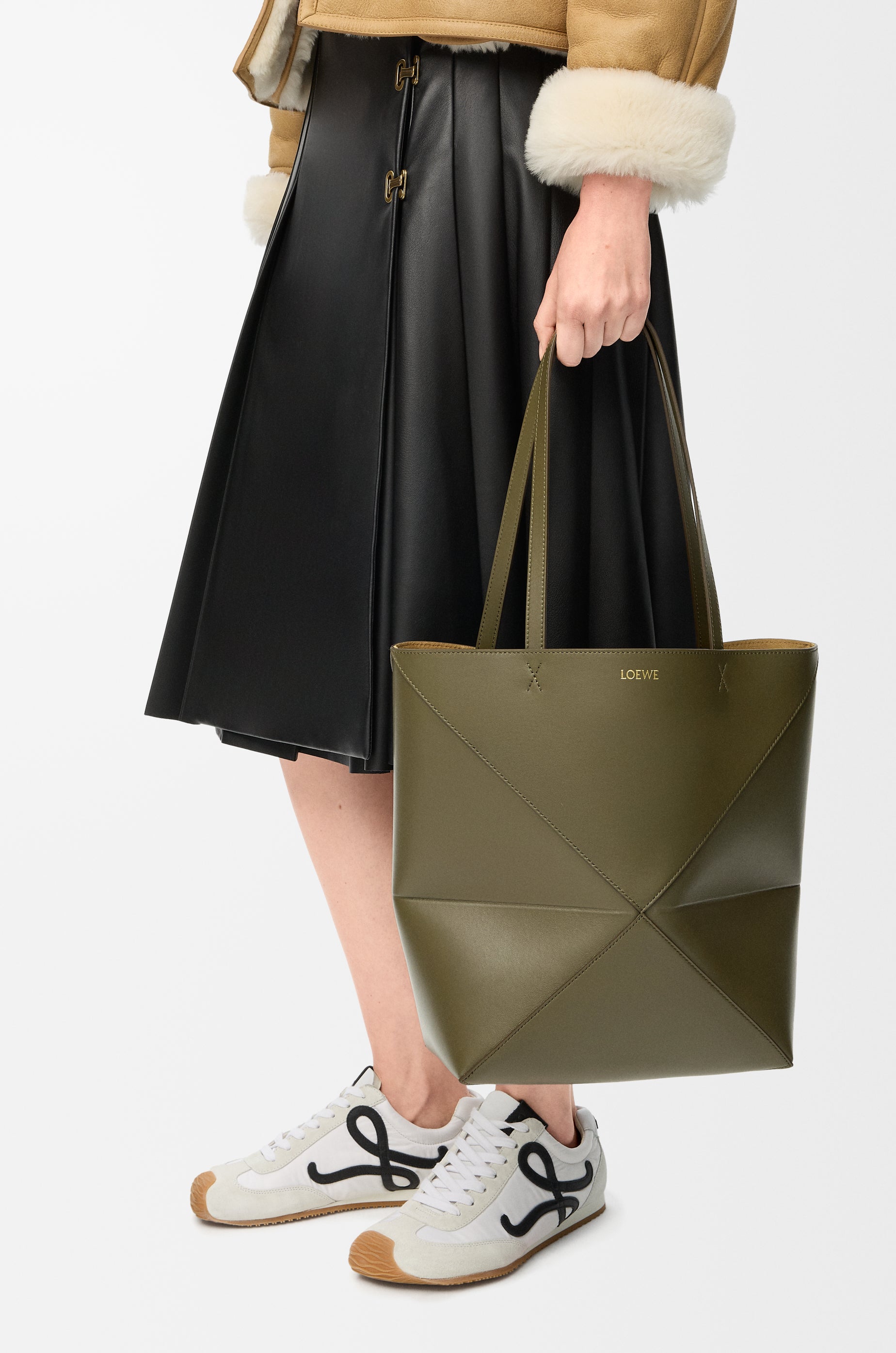 Loewe Medium Puzzle Fold tote in shiny calfskin