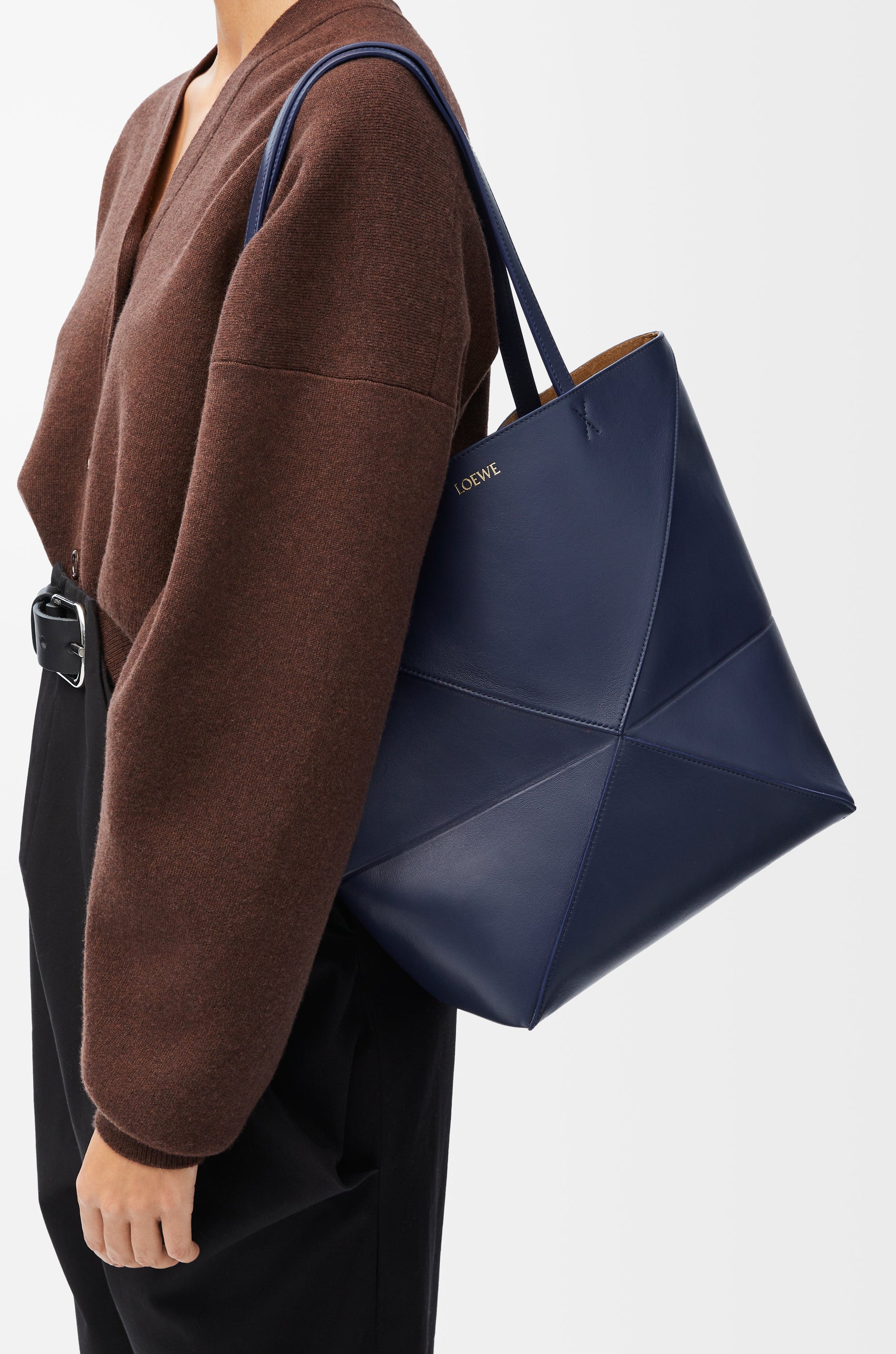 Loewe Medium Puzzle Fold tote in shiny calfskin