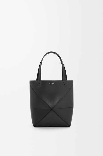 Loewe Mini Puzzle Fold tote in shiny calfskin