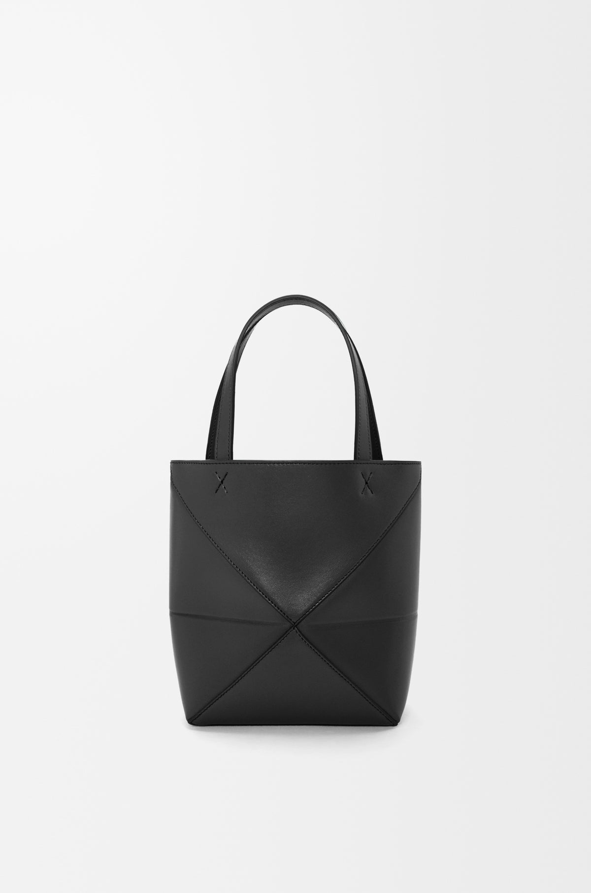 Loewe Mini Puzzle Fold tote in shiny calfskin