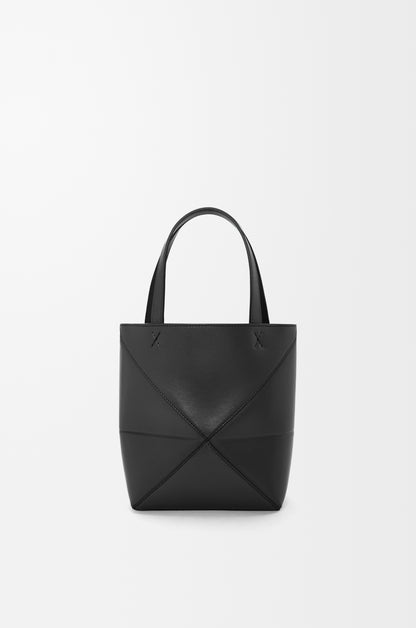 Loewe Mini Puzzle Fold tote in shiny calfskin