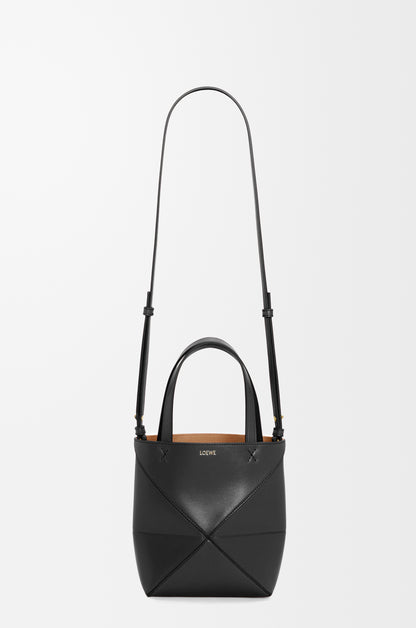 Loewe Mini Puzzle Fold tote in shiny calfskin