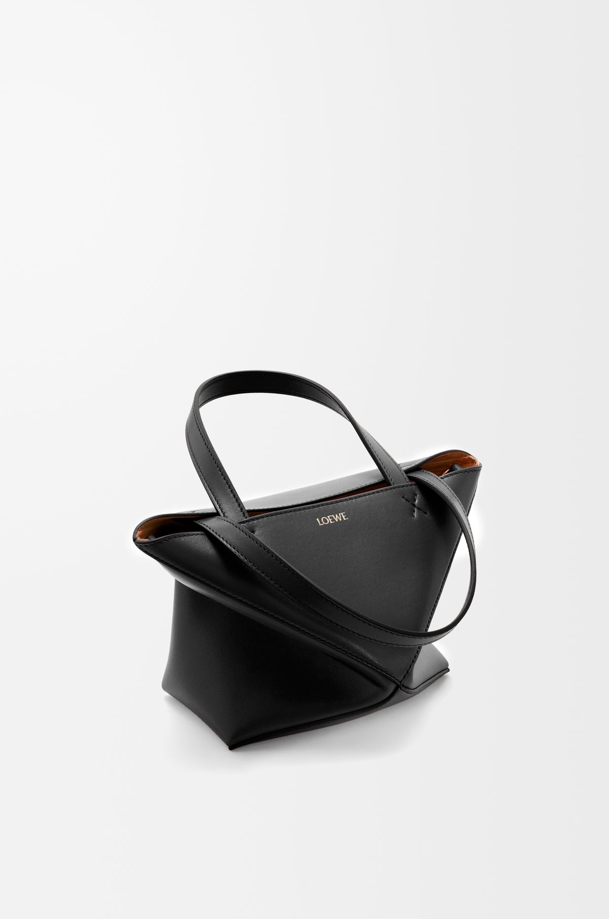 Loewe Mini Puzzle Fold tote in shiny calfskin