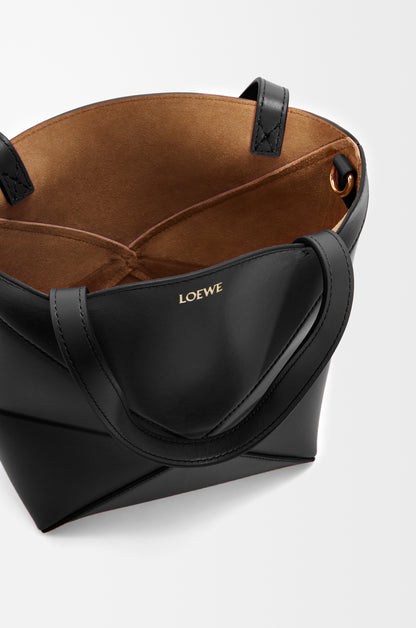 Loewe Mini Puzzle Fold tote in shiny calfskin