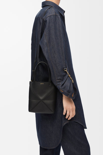 Loewe Mini Puzzle Fold tote in shiny calfskin