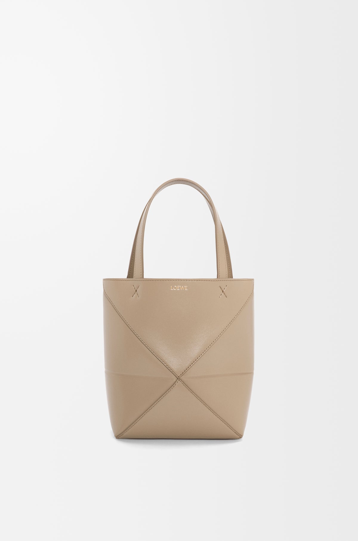 Loewe Mini Puzzle Fold tote in shiny calfskin