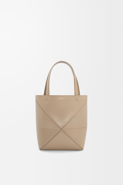 Loewe Mini Puzzle Fold tote in shiny calfskin