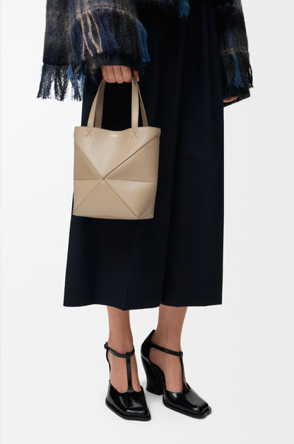 Loewe Mini Puzzle Fold tote in shiny calfskin