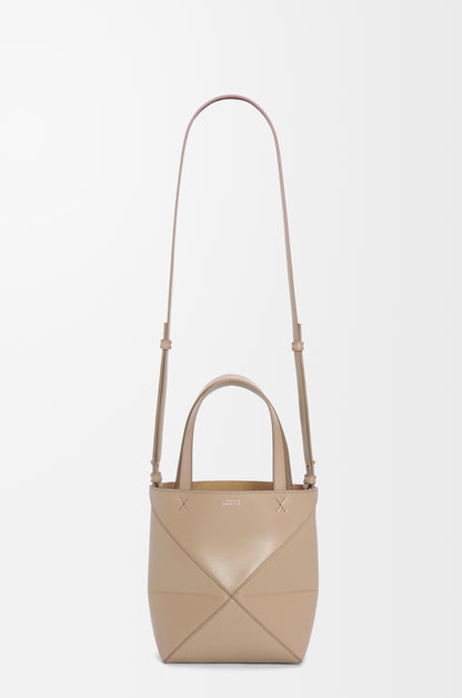 Loewe Mini Puzzle Fold tote in shiny calfskin