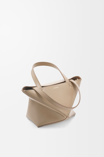 Loewe Mini Puzzle Fold tote in shiny calfskin
