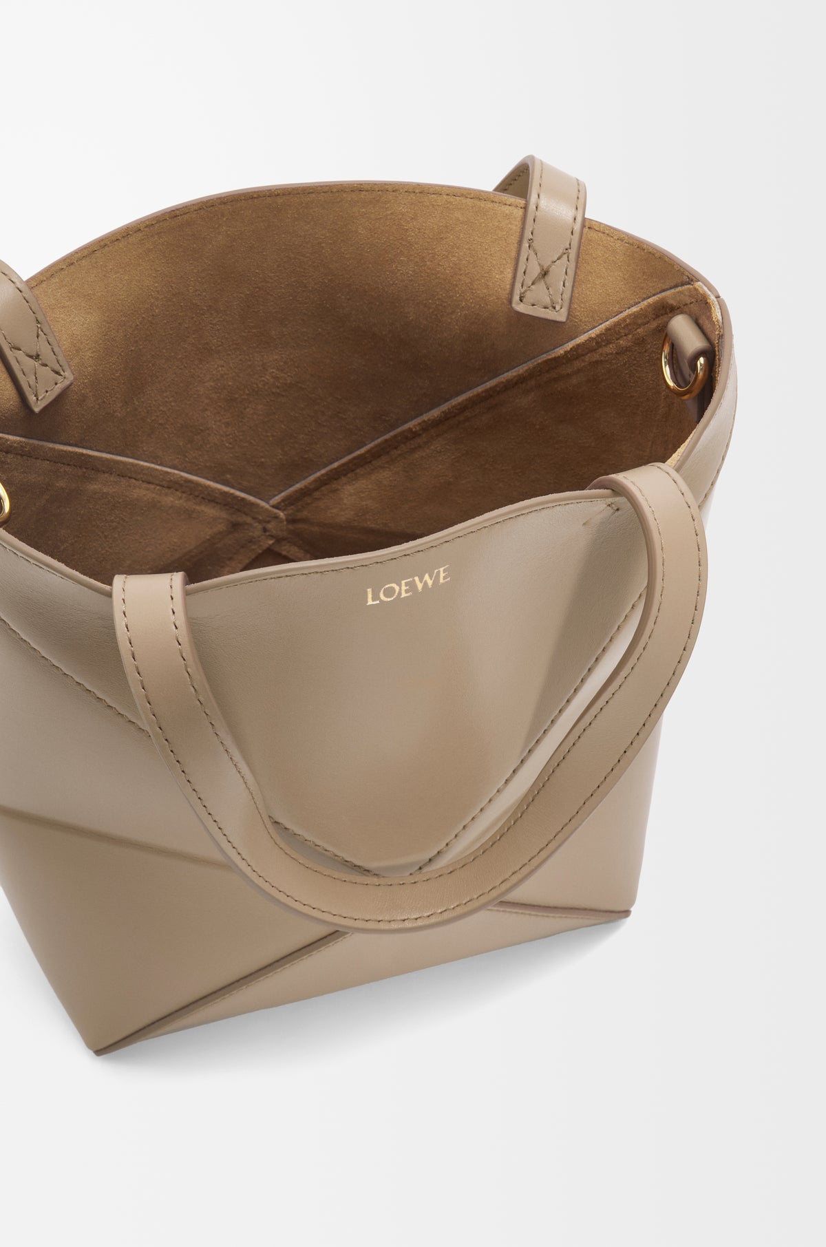 Loewe Mini Puzzle Fold tote in shiny calfskin