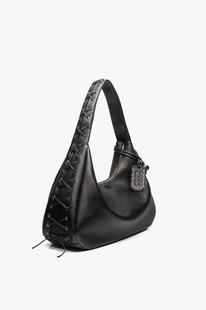 Ganni Black Xxl Hobo Bag