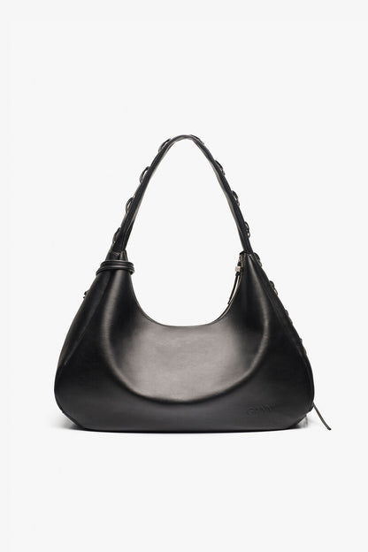 Ganni Black Xxl Hobo Bag