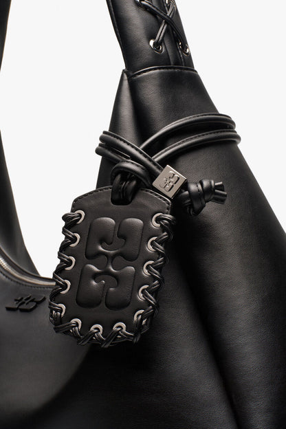 Ganni Black Xxl Hobo Bag