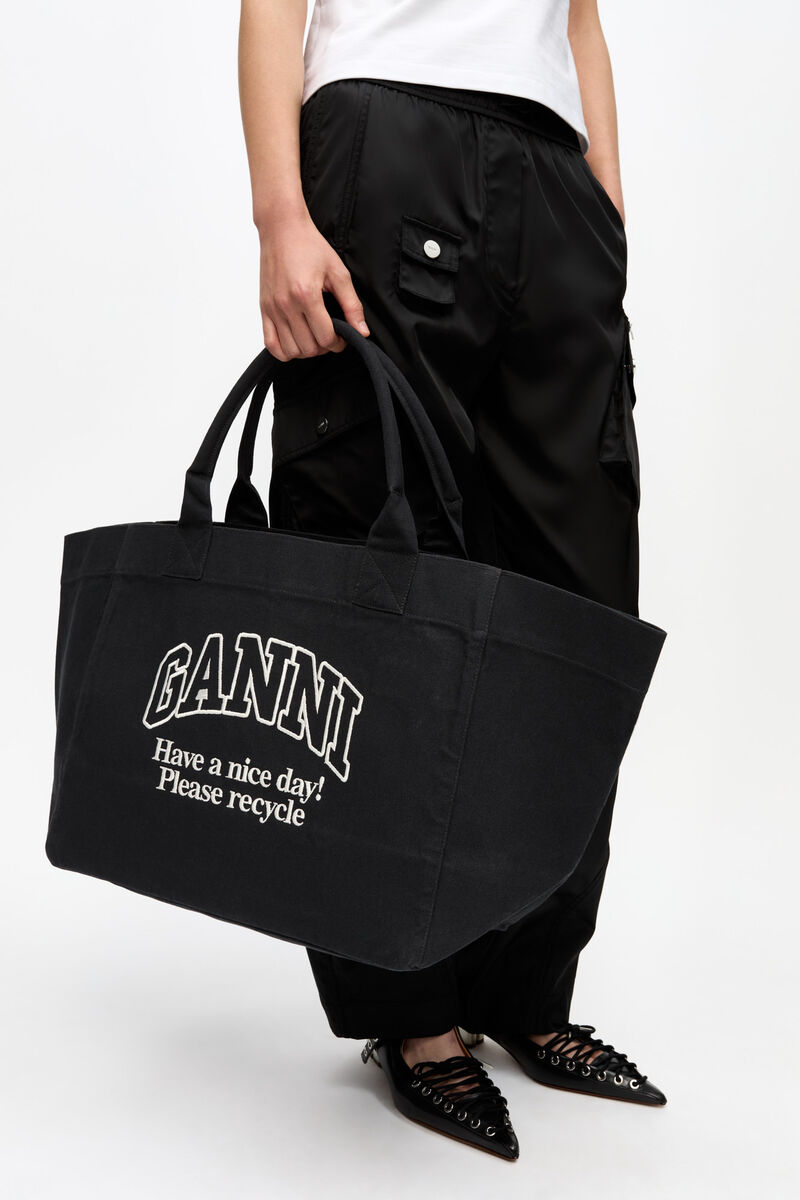 Ganni Phantom Black Xxl Tote