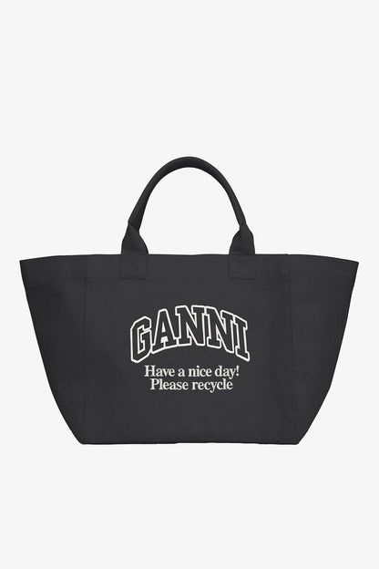 Ganni Phantom Black Xxl Tote