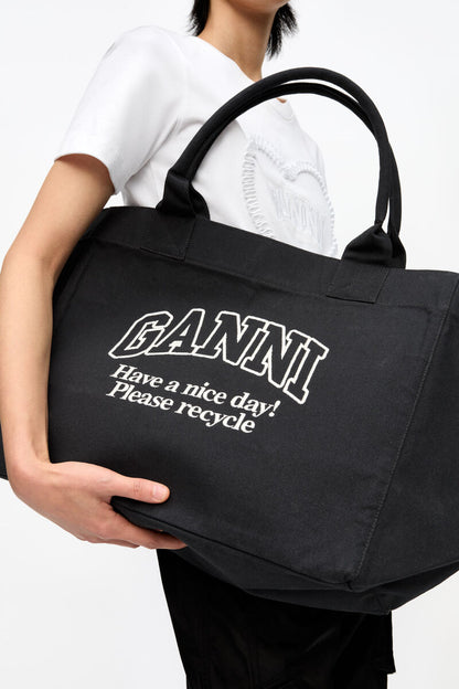 Ganni Phantom Black Xxl Tote