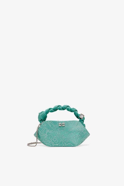 Ganni Brook Green Rhinestone Mini Bou Bag