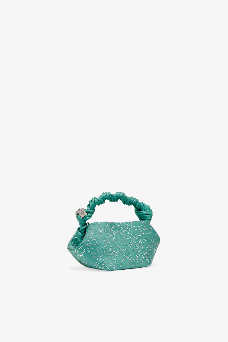 Ganni Brook Green Rhinestone Mini Bou Bag