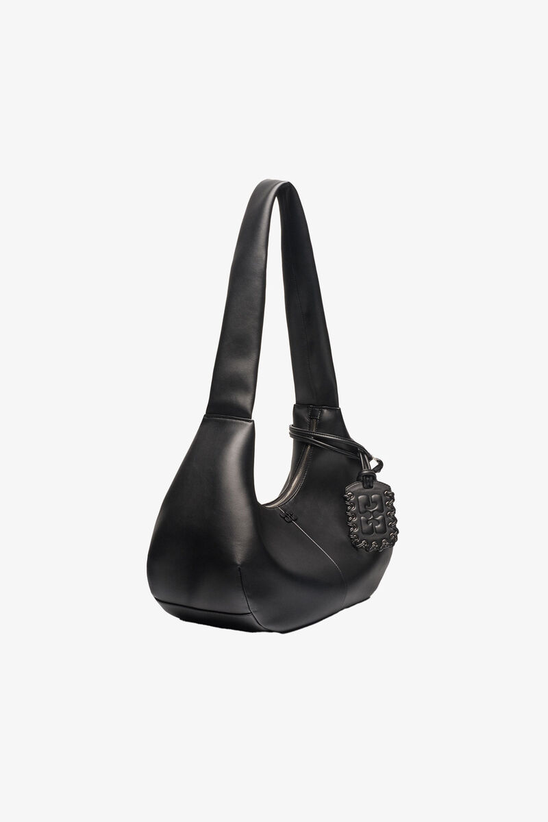 Ganni Black Medium Hobo Bag