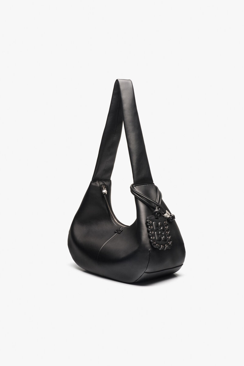 Ganni Black Medium Hobo Bag