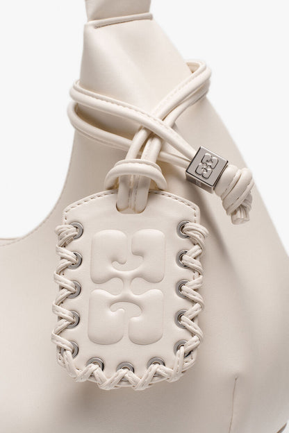 Ganni Egret Ivory Medium Hobo Bag