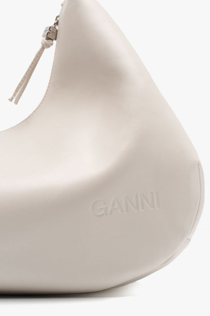 Ganni Egret Ivory Medium Hobo Bag