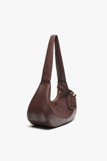 Ganni Seal Brown Medium Hobo Bag