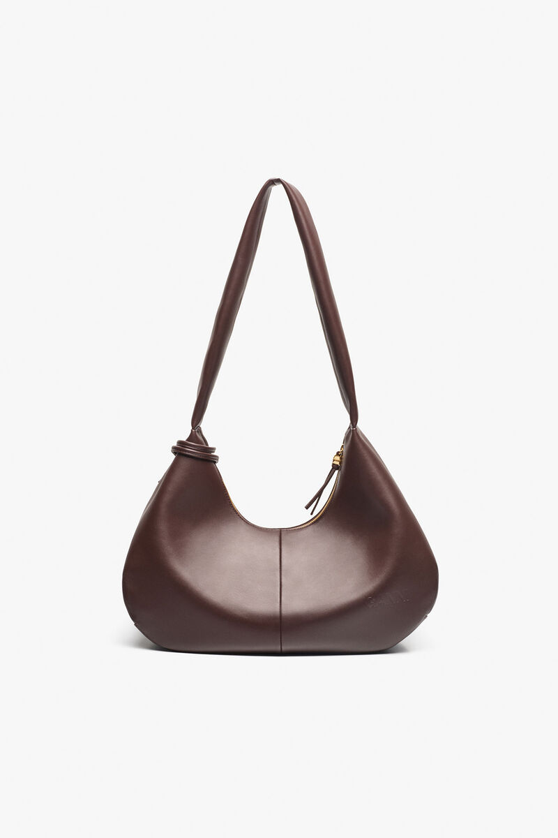 Ganni Seal Brown Medium Hobo Bag