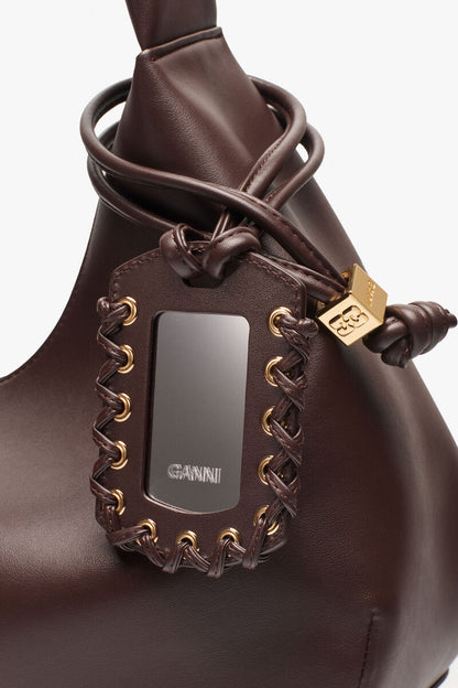 Ganni Seal Brown Medium Hobo Bag
