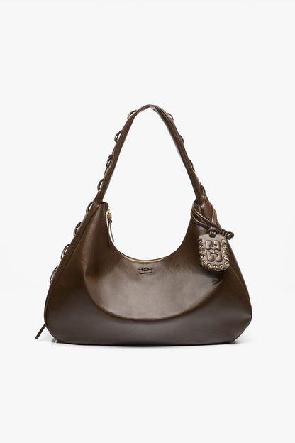 Ganni Dark Olive Dark-Olive Oleatex Xxl Hobo Bag
