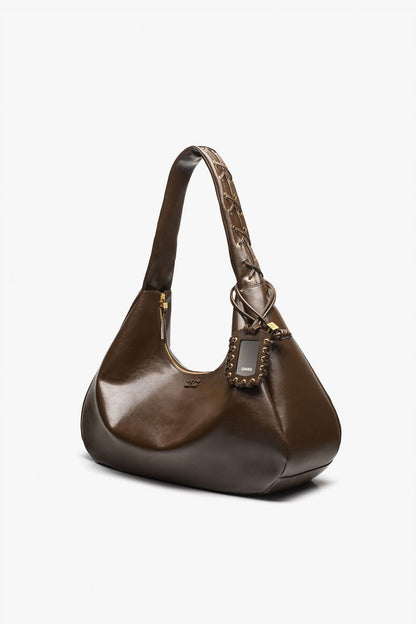 Ganni Dark Olive Dark-Olive Oleatex Xxl Hobo Bag