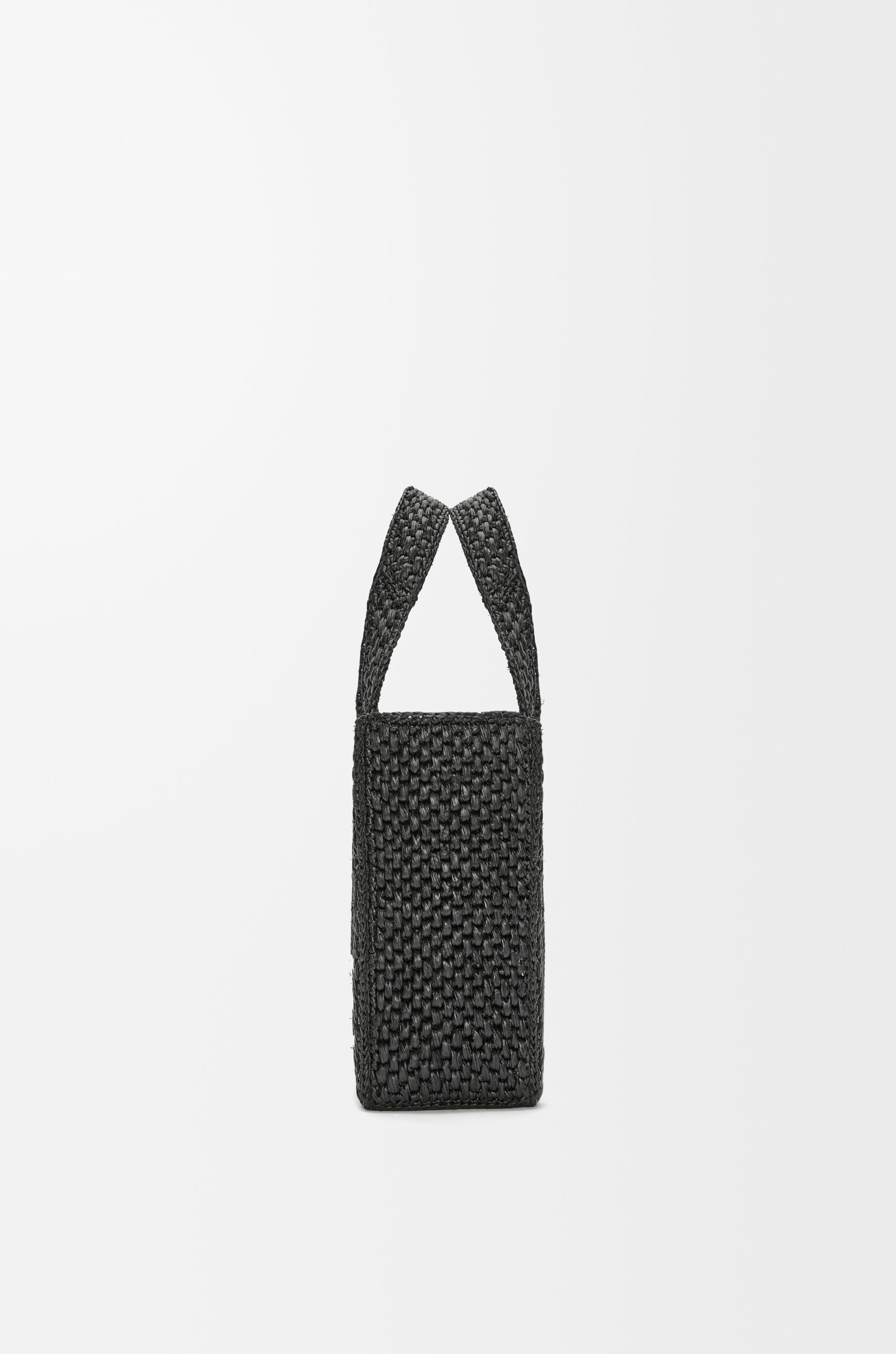 Loewe Small LOEWE Font tote in raffia