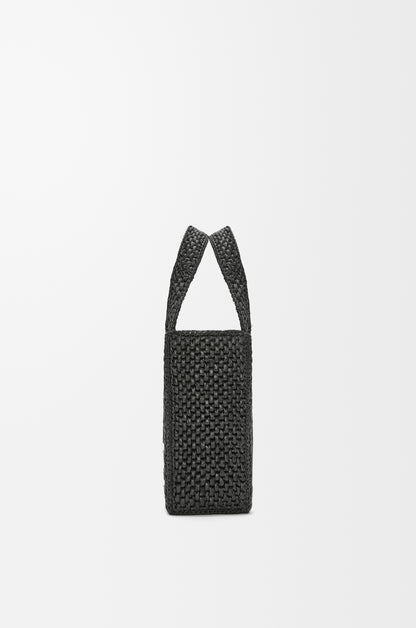 Loewe Small LOEWE Font tote in raffia