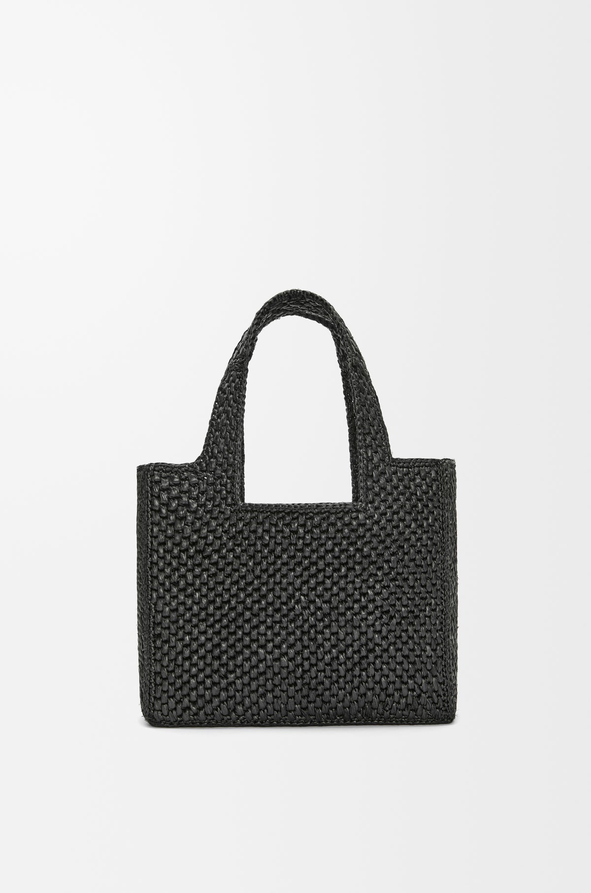 Loewe Small LOEWE Font tote in raffia