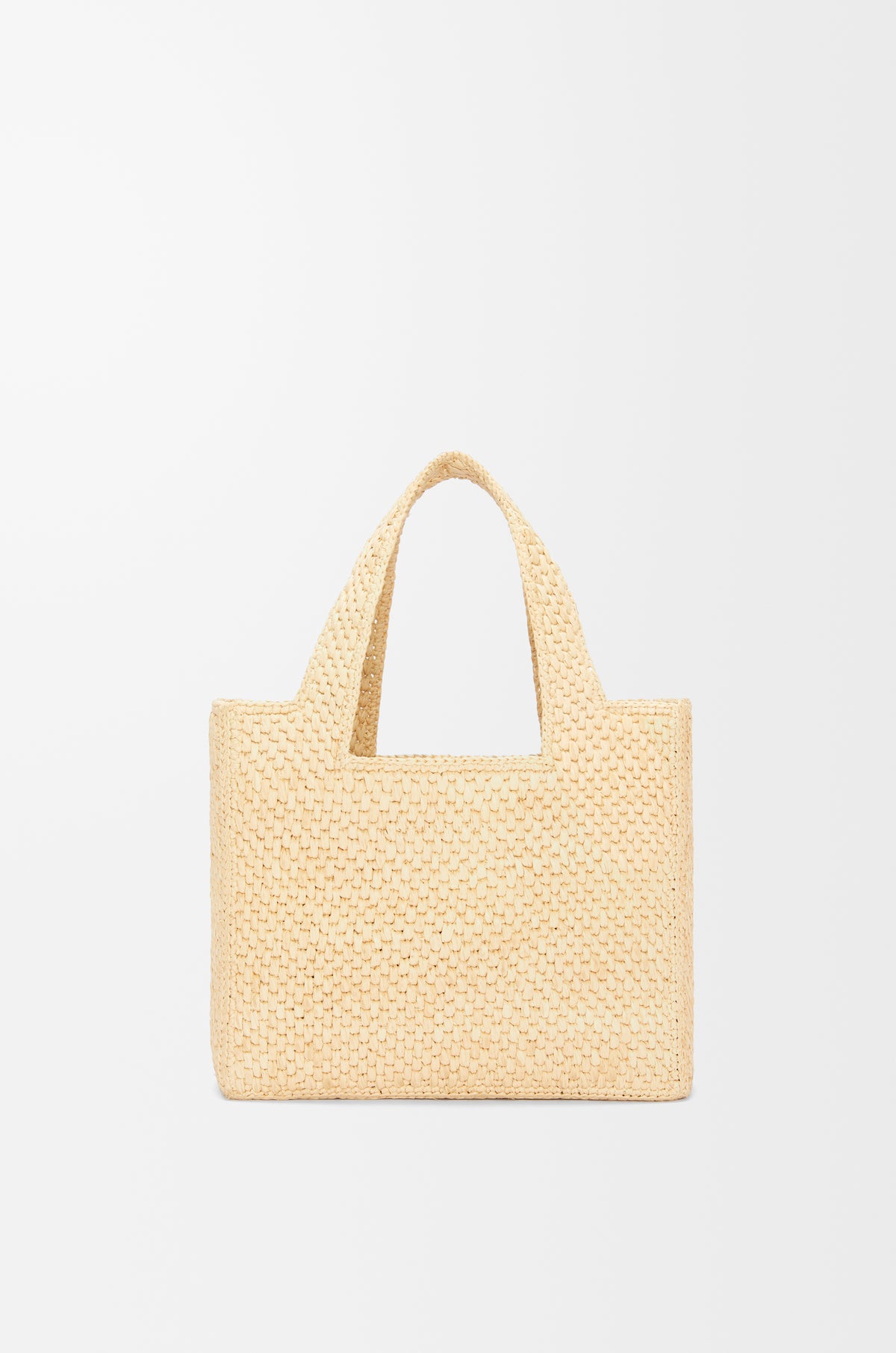 Loewe Small LOEWE Font tote in raffia