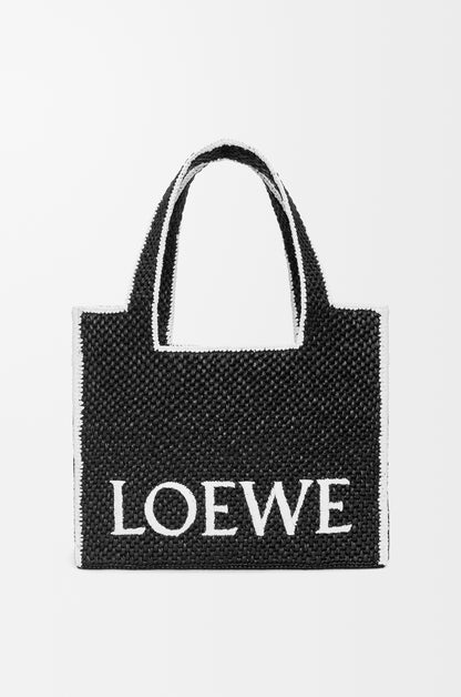 Loewe Large LOEWE Font Tote in raffia