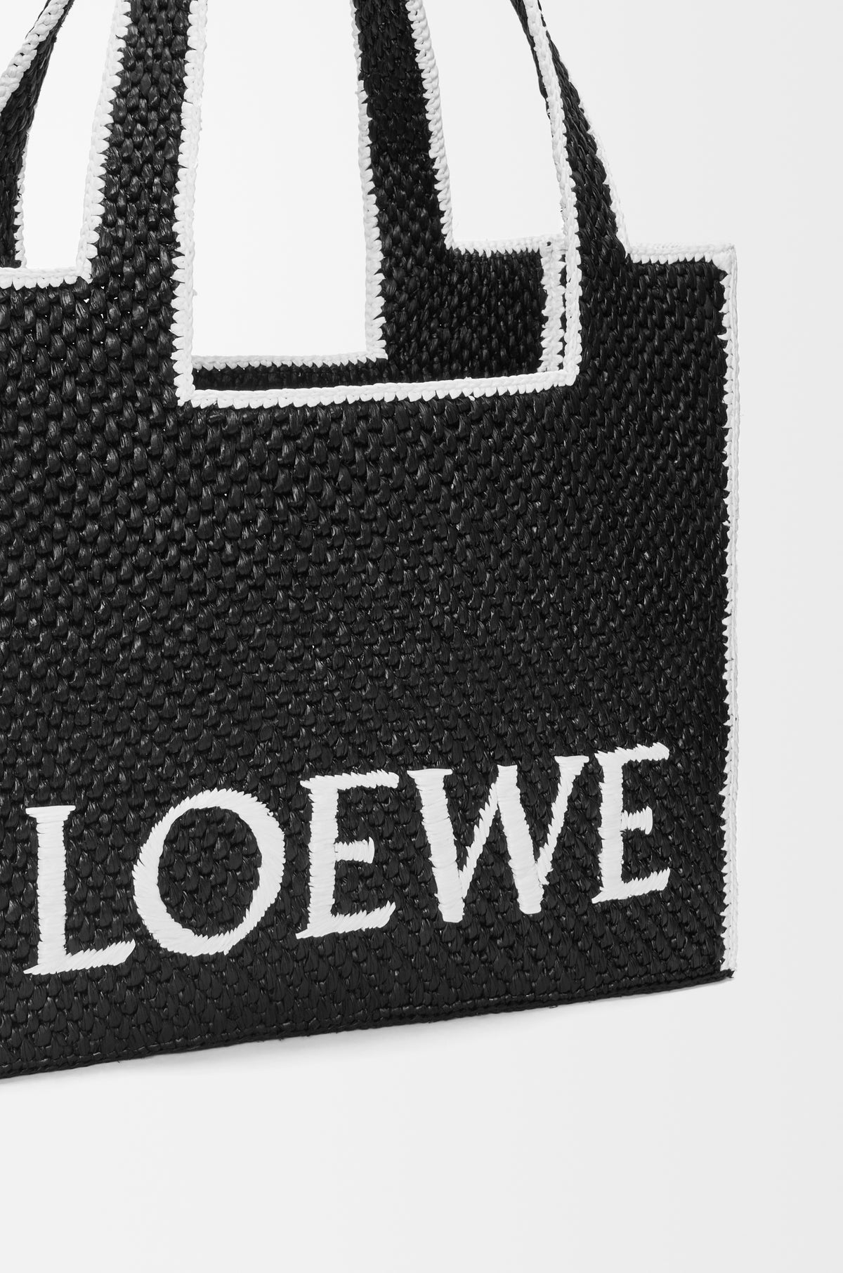 Loewe Large LOEWE Font Tote in raffia