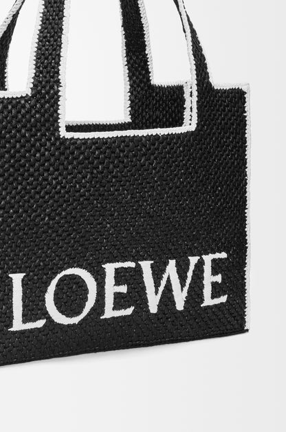 Loewe Large LOEWE Font Tote in raffia