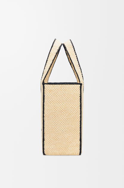 Loewe Large LOEWE Font tote in raffia